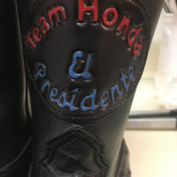 Prez of American Honda Larry Mahan Full Quill Ostrich Ropers - Picture 5 of 15